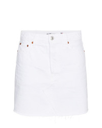 Белая джинсовая мини-юбка от RE/DONE