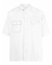 Мужская белая джинсовая рубашка с коротким рукавом от Sacai