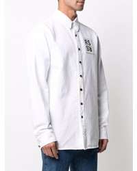 Мужская белая джинсовая рубашка с принтом от Raf Simons