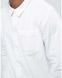 Мужская белая джинсовая рубашка от Weekday