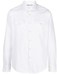 Мужская белая джинсовая рубашка от Moorer