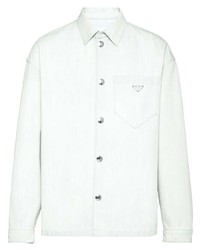 Мужская белая джинсовая рубашка от Prada