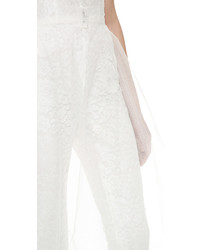 Белая длинная юбка из фатина от Monique Lhuillier