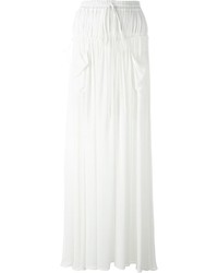Белая длинная юбка со складками от Chloé
