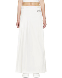 Белая длинная юбка со складками от Off-White