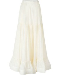 Белая длинная юбка со складками от Stella McCartney