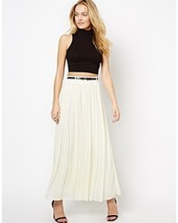 Белая длинная юбка со складками от The Style