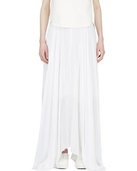 Белая длинная юбка со складками от Yang Li