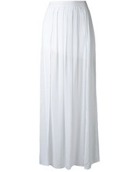 Белая длинная юбка со складками