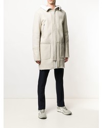 Мужская белая дубленка от Salvatore Santoro