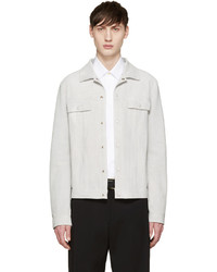 Мужская белая замшевая куртка от Jil Sander