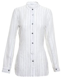Женская белая классическая рубашка в вертикальную полоску от Ann Demeulemeester