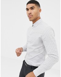 Мужская белая классическая рубашка в вертикальную полоску от ASOS DESIGN