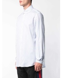 Мужская белая классическая рубашка в вертикальную полоску от Gucci