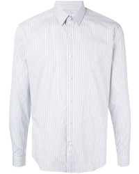 Мужская белая классическая рубашка в вертикальную полоску от Cerruti 1881