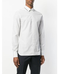 Мужская белая классическая рубашка в вертикальную полоску от Lanvin