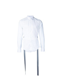 Мужская белая классическая рубашка в вертикальную полоску от Consistence