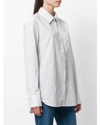 Женская белая классическая рубашка в вертикальную полоску от Sonia Rykiel