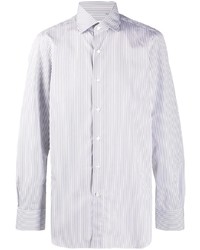Мужская белая классическая рубашка в вертикальную полоску от Finamore 1925 Napoli