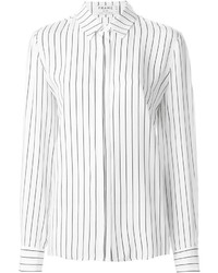 Женская белая классическая рубашка в вертикальную полоску от Frame Denim