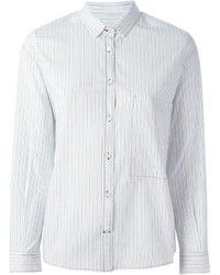 Женская белая классическая рубашка в вертикальную полоску от Golden Goose Deluxe Brand