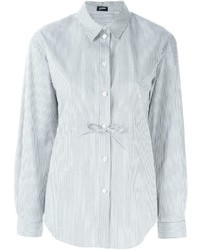 Женская белая классическая рубашка в вертикальную полоску от Jil Sander Navy