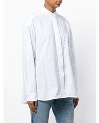 Женская белая классическая рубашка в вертикальную полоску от Walk Of Shame