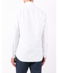 Мужская белая классическая рубашка в вертикальную полоску от Thom Browne