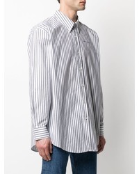 Мужская белая классическая рубашка в вертикальную полоску от Acne Studios