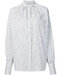 Женская белая классическая рубашка в вертикальную полоску от Tome