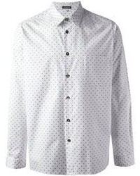 Мужская белая классическая рубашка в горошек от Ann Demeulemeester