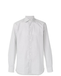 Мужская белая классическая рубашка в горошек от Canali
