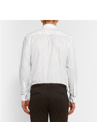 Мужская белая классическая рубашка в горошек от Burberry