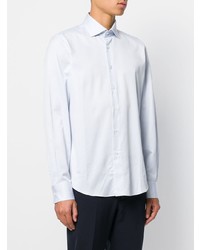 Мужская белая классическая рубашка в горошек от Dell'oglio