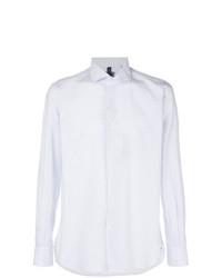 Мужская белая классическая рубашка в горошек от Orian