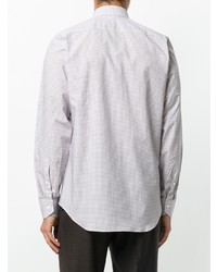 Мужская белая классическая рубашка в горошек от Canali