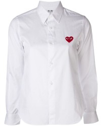 Женская белая классическая рубашка с вышивкой от Comme des Garcons