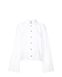 Женская белая классическая рубашка с вышивкой от Derek Lam 10 Crosby