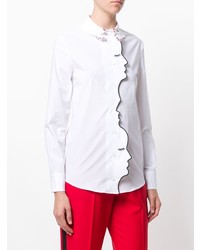 Женская белая классическая рубашка с вышивкой от Vivetta