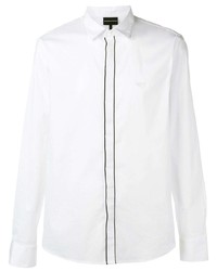 Мужская белая классическая рубашка с вышивкой от Emporio Armani