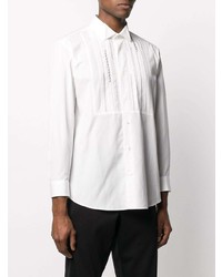 Мужская белая классическая рубашка с вышивкой от Issey Miyake