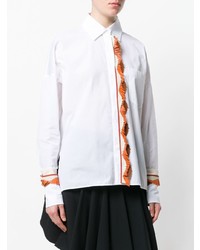 Женская белая классическая рубашка с вышивкой от Antonia Zander