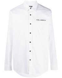 Мужская белая классическая рубашка с вышивкой от Karl Lagerfeld