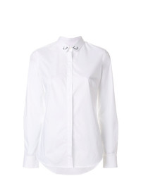 Женская белая классическая рубашка с вышивкой от Maison Labiche