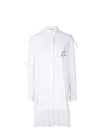 Женская белая классическая рубашка с вышивкой от Marco De Vincenzo