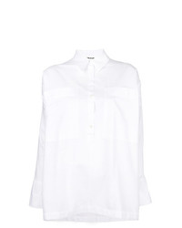 Женская белая классическая рубашка с вышивкой от McQ Alexander McQueen