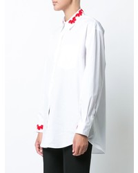 Женская белая классическая рубашка с вышивкой от Simone Rocha