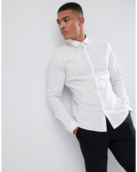 Мужская белая классическая рубашка с принтом от ASOS DESIGN