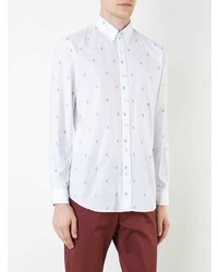 Мужская белая классическая рубашка с принтом от Gieves & Hawkes