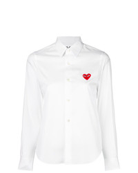 Женская белая классическая рубашка с принтом от Comme Des Garcons Play